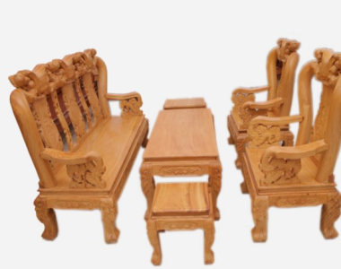 Bộ bàn ghế phòng khách bằng gỗ gõ đỏ