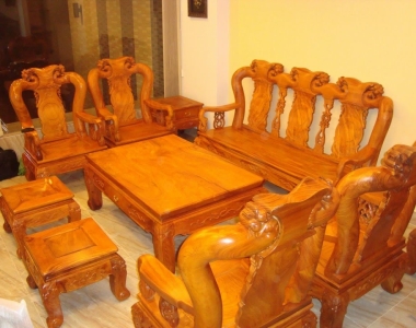 Bộ bàn ghế 10 món gỗ đỏ siêu đẹp