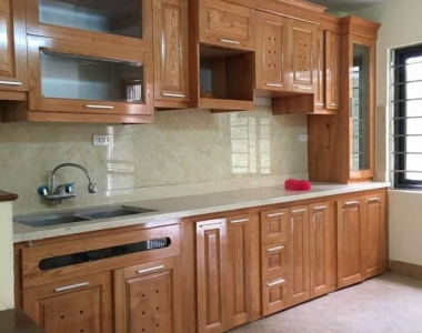 Thiết kế thi công tủ bếp gỗ sồi đạt chuẩn chất lượng